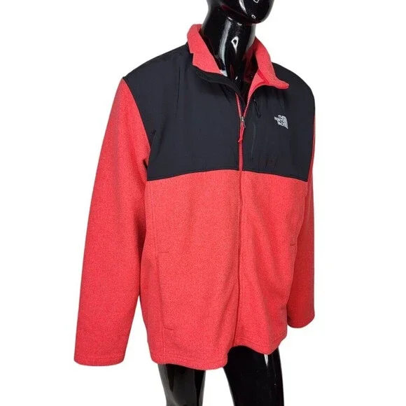 The North Face Red/Black Fleece Full-Zip Jacket Men's Size 2X